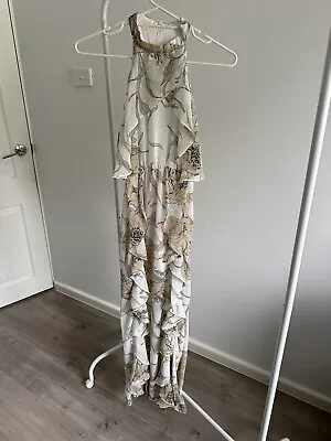 White Closet: High Neck Floral Maxi Dress - Size 8 • $35