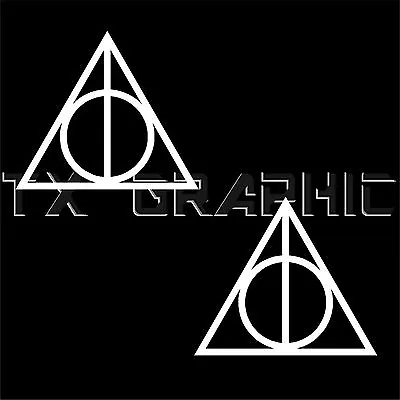$3.45 • Buy Harry Potter Decal Deathly Hallows Symbol Logo Vinyl Window Sticker, 1 Set Of 2