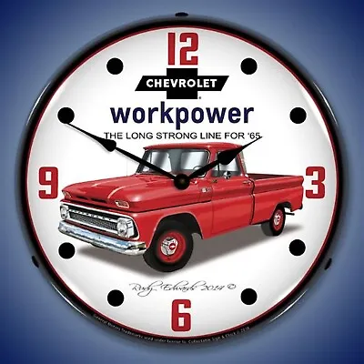 1965 Chevrolet Pickup Truck Wall Clock LED Lighted • $280.16