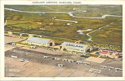 Lithograph Oakland CA Aerial View Of Oakland Airport Early 1900s • $11.99