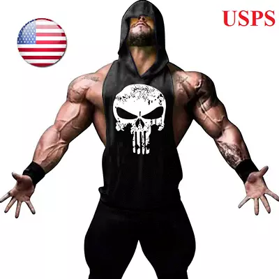 Gym Stringer Men's Tank Top For Bodybuilding And Fitness Hoodie Sports • $15.95