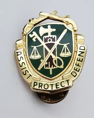 GENUINE U.S. Army Corps Crest Military Police ASSIST PROTECT DEFEND Lapel Pin • $12.97