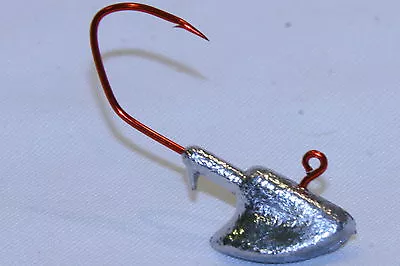 6 Pk 1/2 Oz Erie Jig Heads Red Sickle Hooks Walleye Bass Fishing • $8.99