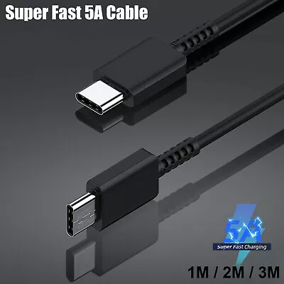 Super Fast 5A Charger 1M 2M 3M USB C To C Cable For Samsung S22 S21 Note20 10 5G • £4.45