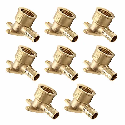 EFIELD 8PCS 1/2  PEX X 1/2  Female Drop Ear Elbow Crimp Brass Fittings No Lead • $18.95