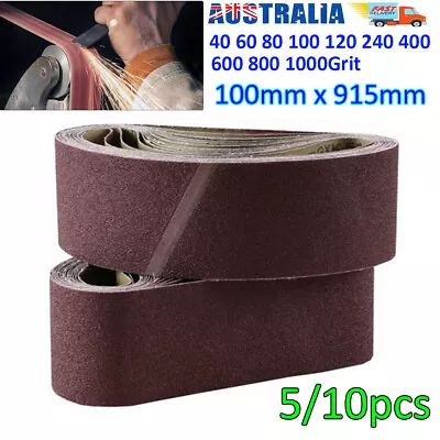 100mmx914 915mm Bench Sanding Belt Heavy Duty Cloth Backed File Sander Sandpaper • $20.99