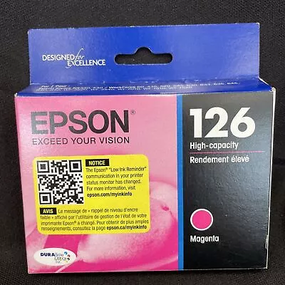 Epson 126 Magenta Ink Cartridge Brand New Sealed! EXP: 2024 • $16.49