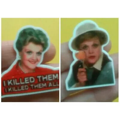 X2 Murder She Wrote Badges Angela Lansbury Retro Vintage TV Show Brooch • £6.95