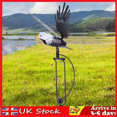 Bird Statue Eagle Stakes Iron Metal Eagle Wind Spinners For Garden Patio Yard • £14.49