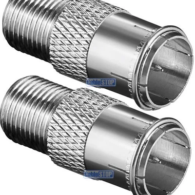 £2.95 • Buy COPPER 2 X F TYPE MALE QUICK TO FEMALE PUSH ON FAST FIT TV Aerial Sky Connector