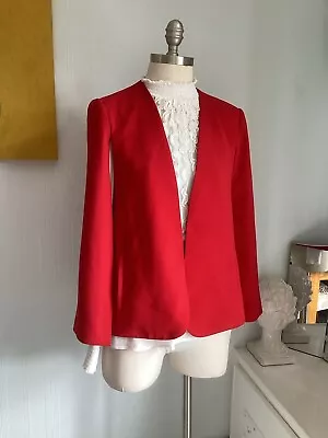 Zara Red Cape Letizia Blazer Jacket Trinny Woodall Size S • $59.19