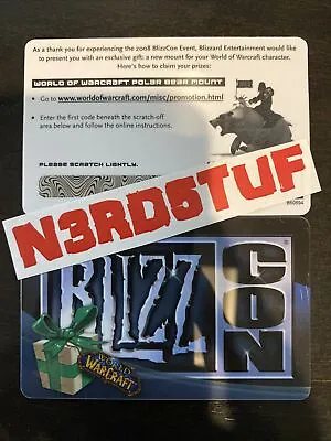 BLIZZCON 2008 08 World Of Warcraft POLAR BEAR LOOT CARD Big Blizzard Bear MOUNT • $319