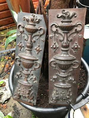£134 • Buy Antique Carved Walnut Plaques Panels  X 2