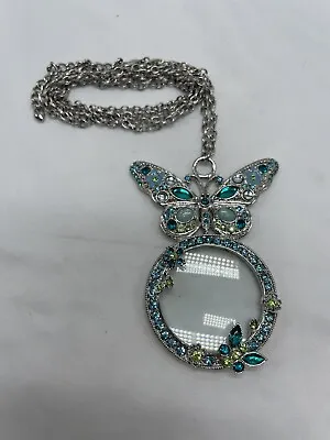 HSN Colleen Lopez My FavoriteThings Butterfly Magnifying Glass Drop Necklace • $47.99