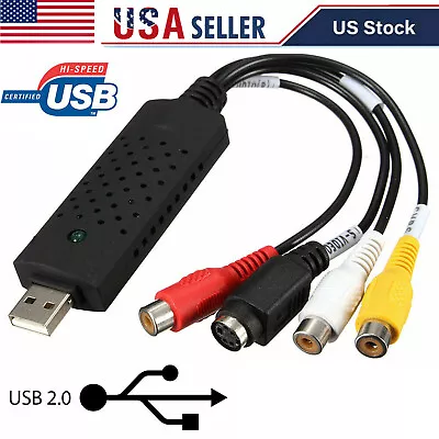 USB  2.0 Video Audio Capture Card Adapter TV Video VHS To PC DVD VCR Converter • $7.45