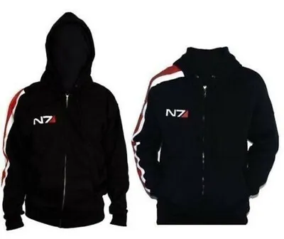 $28.94 • Buy Mass Effect John·Shepard N7 Cosplay Black Zipper Jacket Coat Hoodie