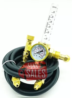 New Argon CO2 Mig Tig Flow Meter Regulator W/ Hose 4 Gas Welding Weld Machine • $33.99