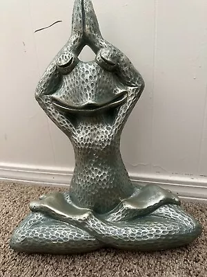 Frog Statue Garden Sculpture Decor Meditation Zen Pose Pool Sitting Yoga NEW • $30