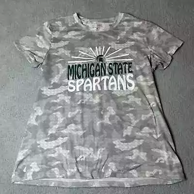 Michigan State Spartans Tee Womens XL Gray Realtree Camo Short Sleeve T-Shirt • $17.97