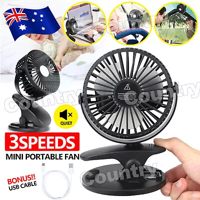 360° Super Suction Car Fan Mini Van Home Cooler Cooling Desk Fan USB 3 Speed • $14.85