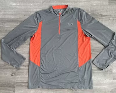 Mountain Hardware Half Zip Athletic Orange Gray Pullover Top Men's Large • $19.99