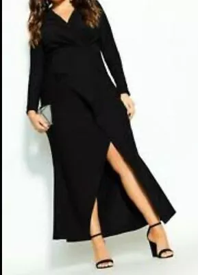 City Chic Xxl Maxi One Dream Black Formal Dress Plus  Size 24 • $100