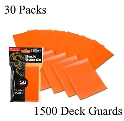 1500 Matte Orange MTG BCW Deck Guards CCG Pokemon Gaming Card Sleeves 30 Pack • $53