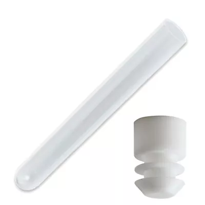 10 Pack 16 X 100 Mm Clear Plastic Test Tubes With White Caps 4 Inch • $5.49