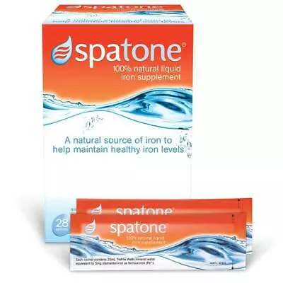 SpaTone 100% Natural Iron Supplement Sachets 28 Vegan Hihg Bioavailable Iron • $39.78