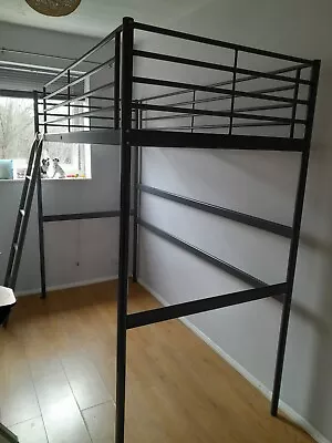 IKEA SVARTA Metal Single Loft Bed Frame High Sleeper Bunk • £75