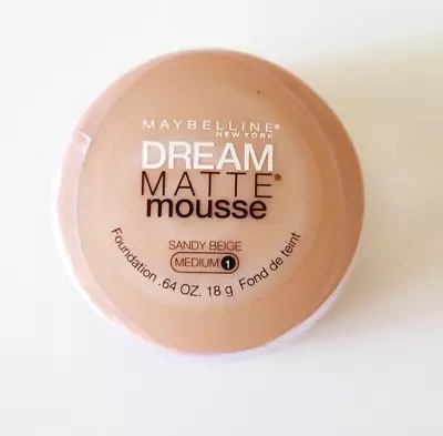 Maybelline DREAM MATTE MOUSSE Foundation ~ SANDY BEIGE MEDIUM 1 ~ 0.64 Oz NEW!!! • $12.94