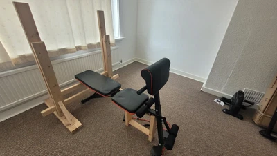 £0.99 • Buy Foldable Exercise Bench With 6 Levels Adjustment With Barbell, 37.5kg Weights