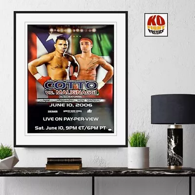 MIGUEL COTTO Vs. PAULIE MALIGNAGGI: DUAL SIGNED Original PPV Boxing Poster 30D • $378.89