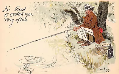 £3.90 • Buy Postcard Comic Write Away I've Tried To Catch You Very Often Fishing  Phil May