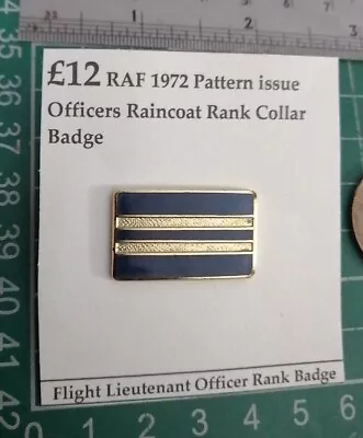 Royal Air Force RAF 1972 Pattern Raincoat Lapel Rank Badges Flight Lieutenant.  • £10