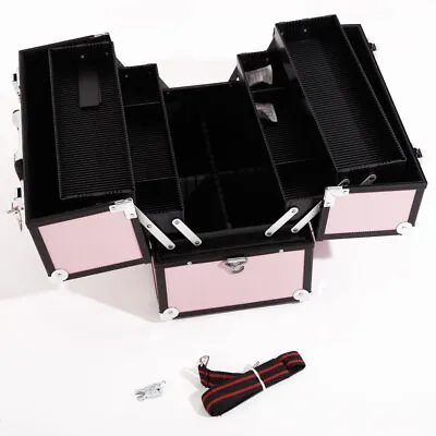14  Aluminum Makeup Train Case Jewelry Cosmetic Organizer Travel Box Lockable • $39.99