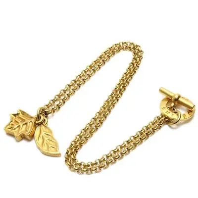 CELINE Vintage Necklace Leaves Pendant Gold Length: 17.3  Toggle Closure W/ Box • $269.99