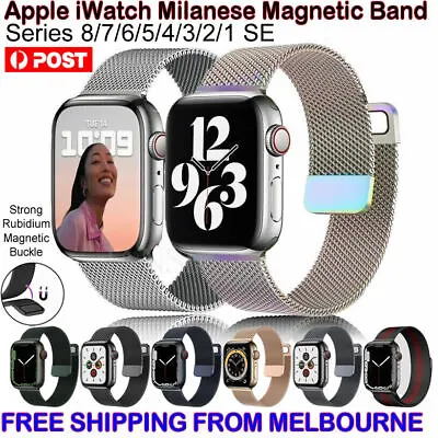 $5.95 • Buy For Apple Watch IWatch Band SER 8 7 6 5 4 3 2 SE Milanese Magnetic Stainless SL