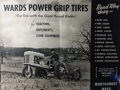 Montgomery Ward 1940 Power Grip Tires Farm Tractor Sales Brochure Catalog Manual • $42.99