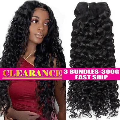 3Bundles  100% Virgin Human Hair Brazilian Hair Weave Weft Extensions Water Wave • $26.03