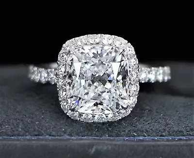 $210k Harry Winston Halo Platinum 3.21 D VS1 Cushion Diamond Engagement Ring GIA • $145500