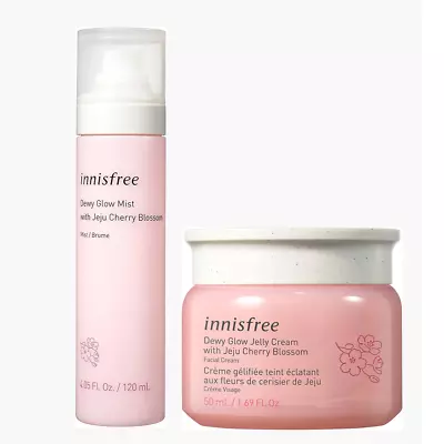 Bundle 2pc New Korean Innisfree Dewy Glow Jelly Cream + Mist Jeju Cherry Blossom • $39.95