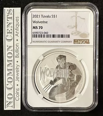 2021 Tuvalu Marvel Comics Wolverine 1 Oz .999 Silver BU Coin NGC MS 70 • $121.25