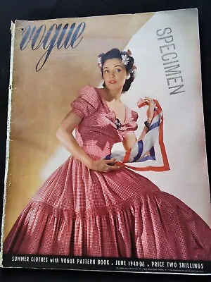 Vogue UK 1940.Supplementary Beauty Book.Shop Copy.Rare.Patriotic Cover • $70.77