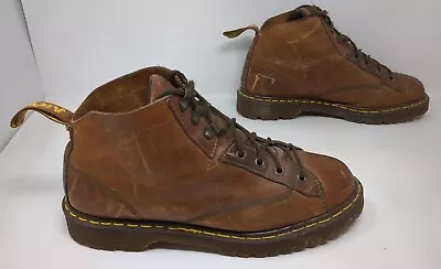 Vintage Dr Martens Doc England Chunky Ankle Boots 8088 Brown Leather Men US 10 • $59.99