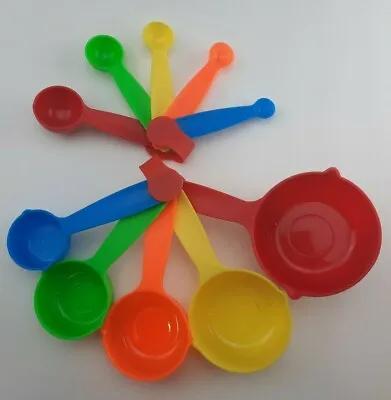 Colorful Measuring Cups And Spoons 10pc Heavy Duty Nesting Set FREE SHIPPING • $16.99