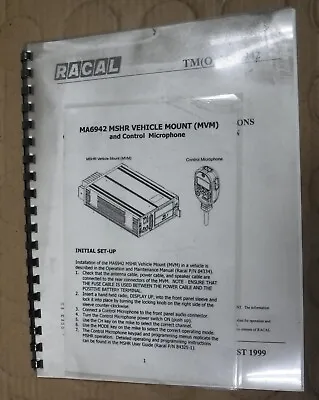 Racal  Ma6942  Manual   Free Shipping • $19