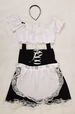 MAX TOONRAIN Women's French Maid Outfit Costume Anime Cosplay Size Medium CG O02 • £7.99