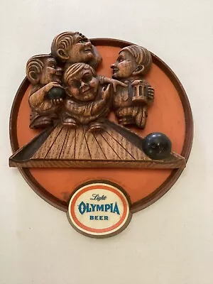 Vintage Olympia Brewing Co. Beer Sign - Bowl /Bowling Bar Sign • $39.95