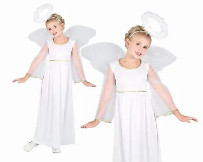 Child ANGEL Nativity Christmas Fancy Dress Costume School Play Girls Age 3-13 • £4.95